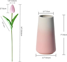 Load image into Gallery viewer, Realistic 28pcs Light Pink Tulips in Vase - Wedding, Home &amp; Office Decorations