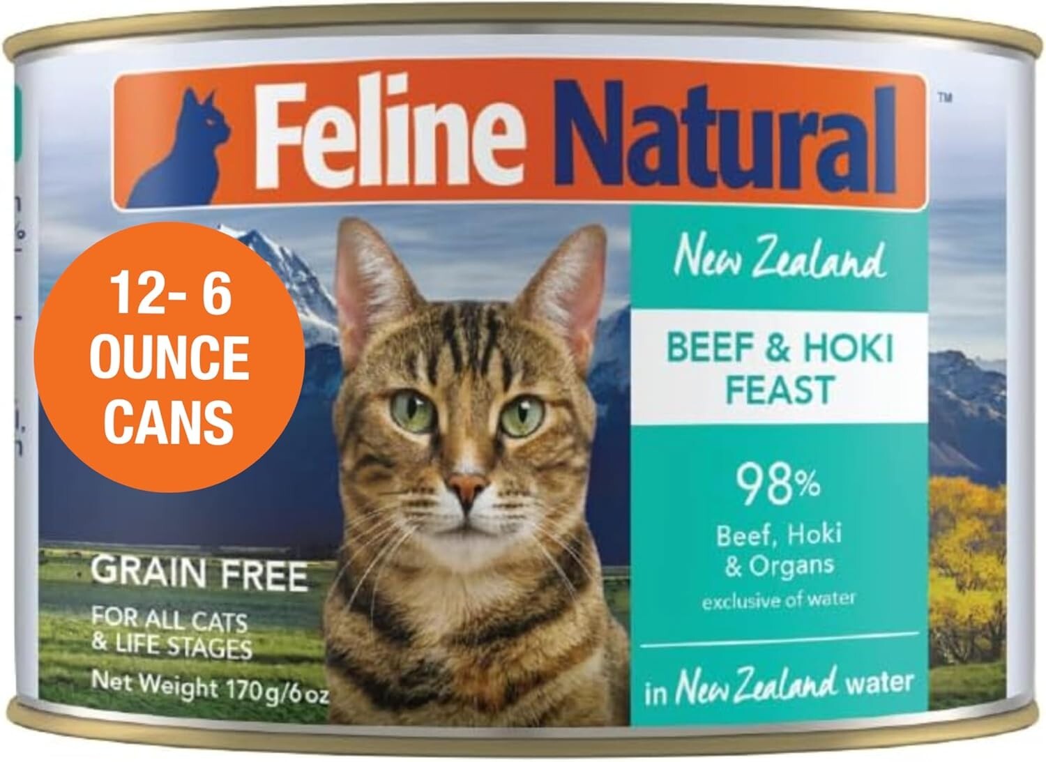 Delicious Beef & Hoki Pate for Cats - 12 Pack of 6 oz, Made in New Zealand