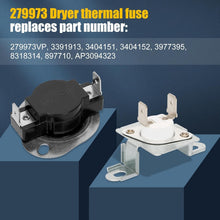Load image into Gallery viewer, Durable 8544771 Heating Element &amp; 279816 Thermostat Compatible with Major Brands