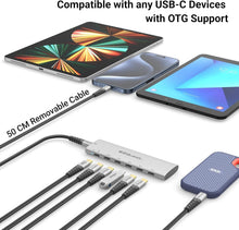 Load image into Gallery viewer, Premium USB-C 6-in-1 Adapter - 4K Video, 4x 10Gbps Ports, Sleek Silver