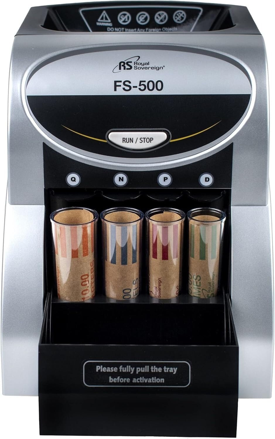 Efficient One-Row Coin Sorter with Patented Anti-Jam Tech and Overflow Tray