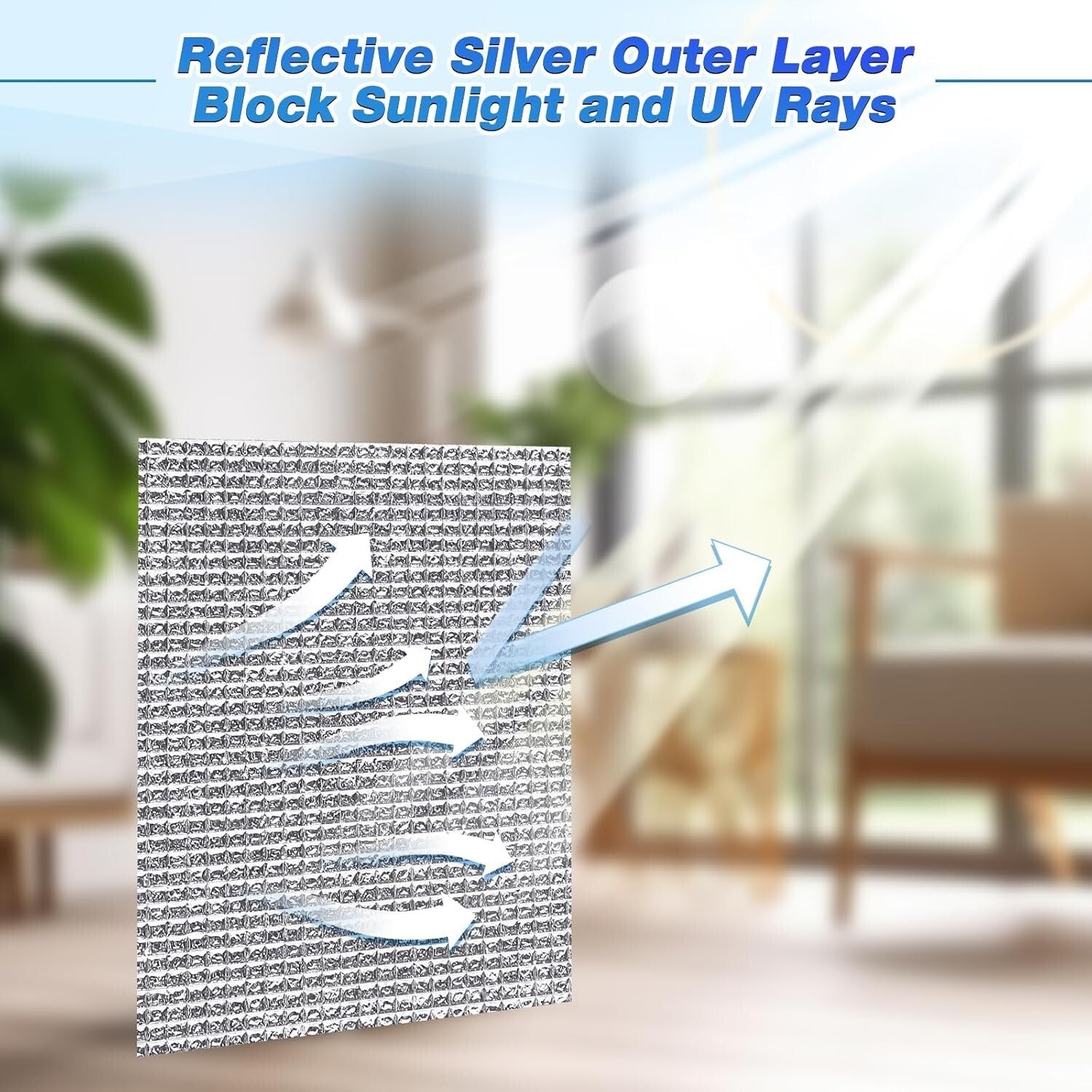 120" x 48" Blackout RV Window Shade Cover - Reflective Insulation Roll Kit