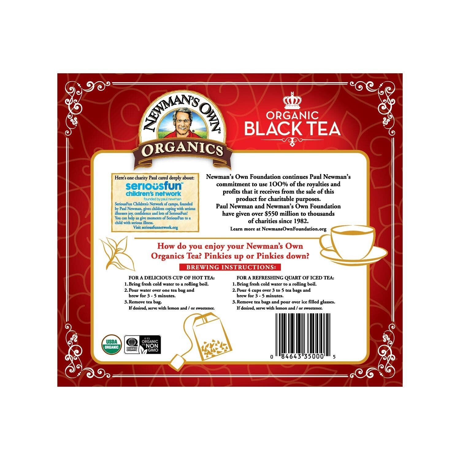 Organic Black Tea - 100 Individually Wrapped Bags for Ultimate Comfort & Health
