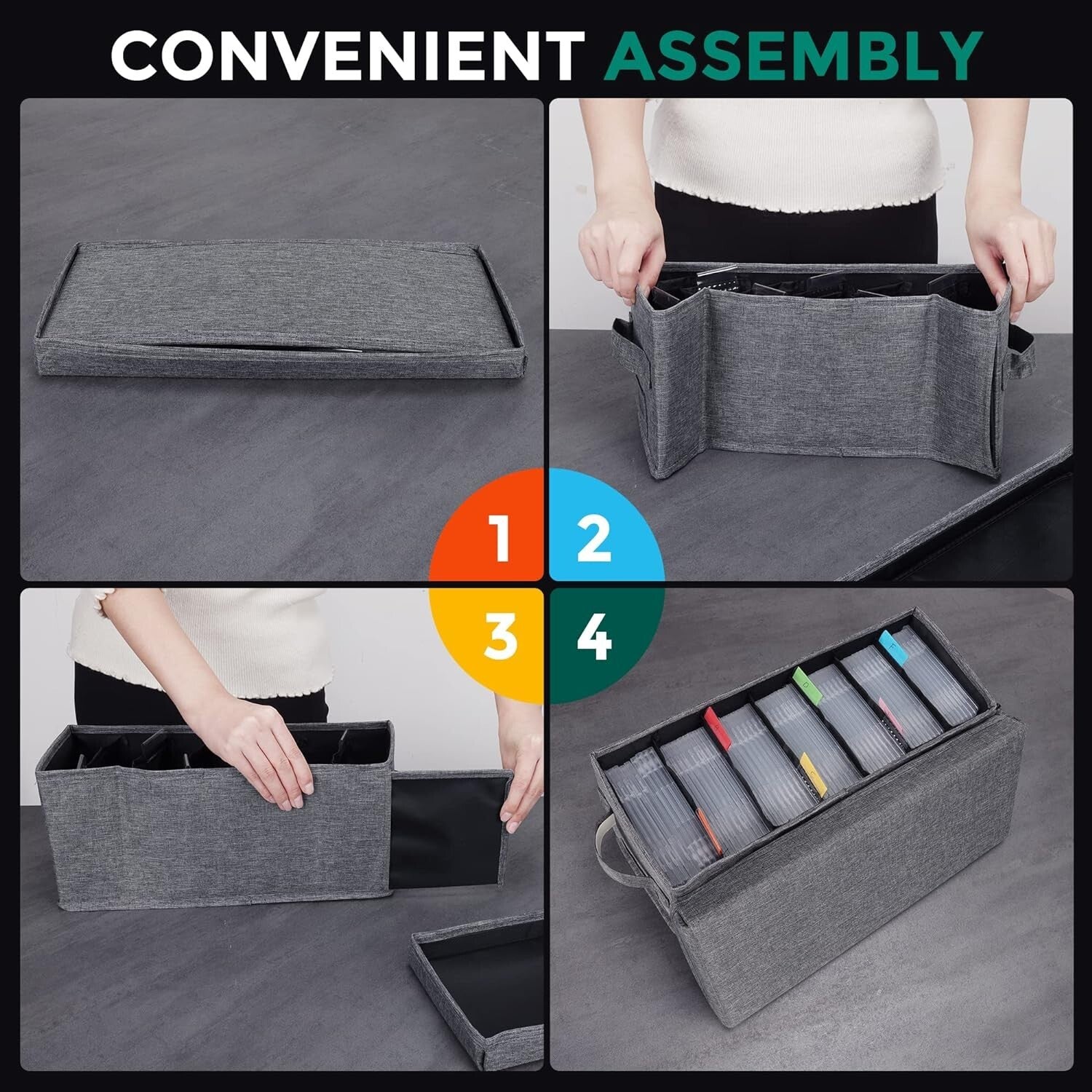 Premium CD Storage Solutions: Waterproof Fabric Case Holder with Labels, 3-Pack