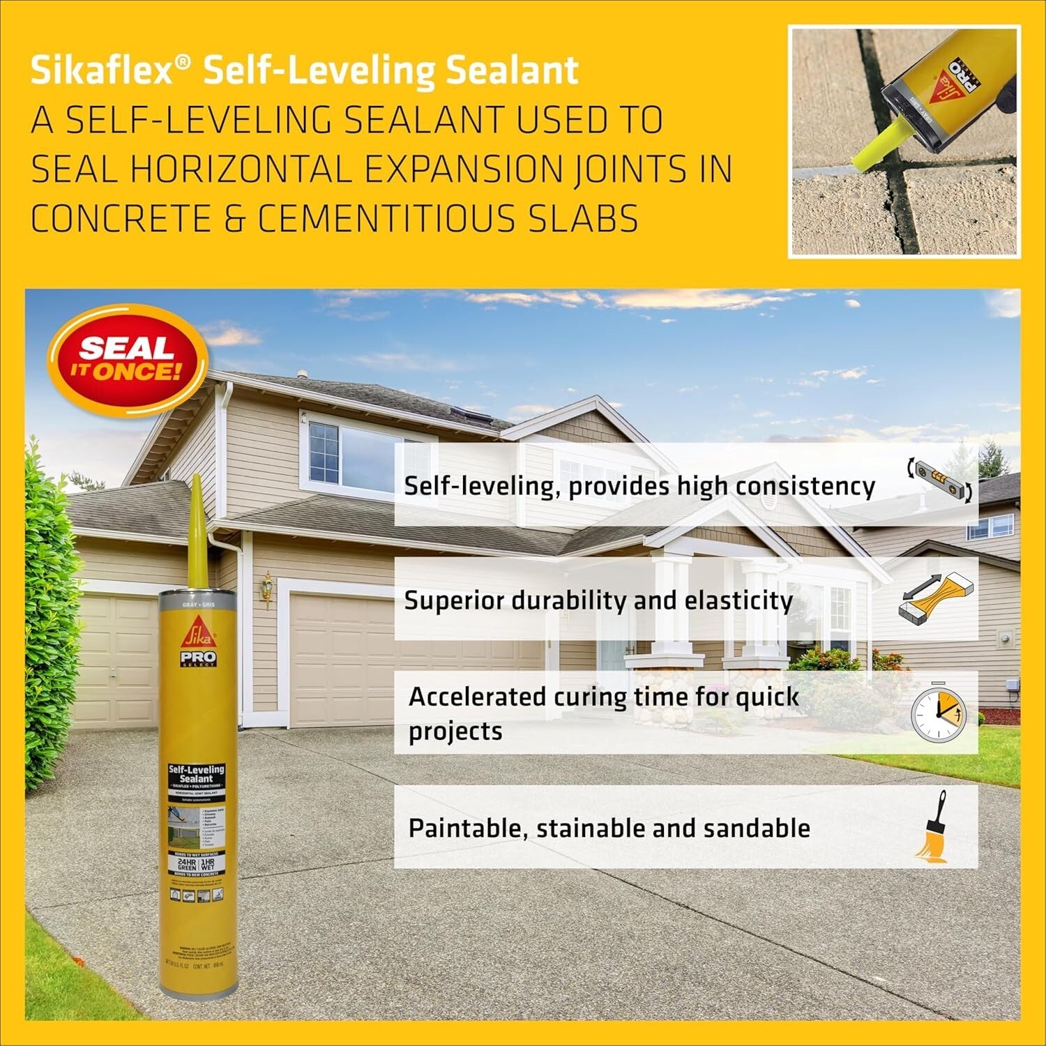 29 Oz Gray Waterproof Self-Leveling Sealant - 12 Pack for Indoor/Outdoor Use