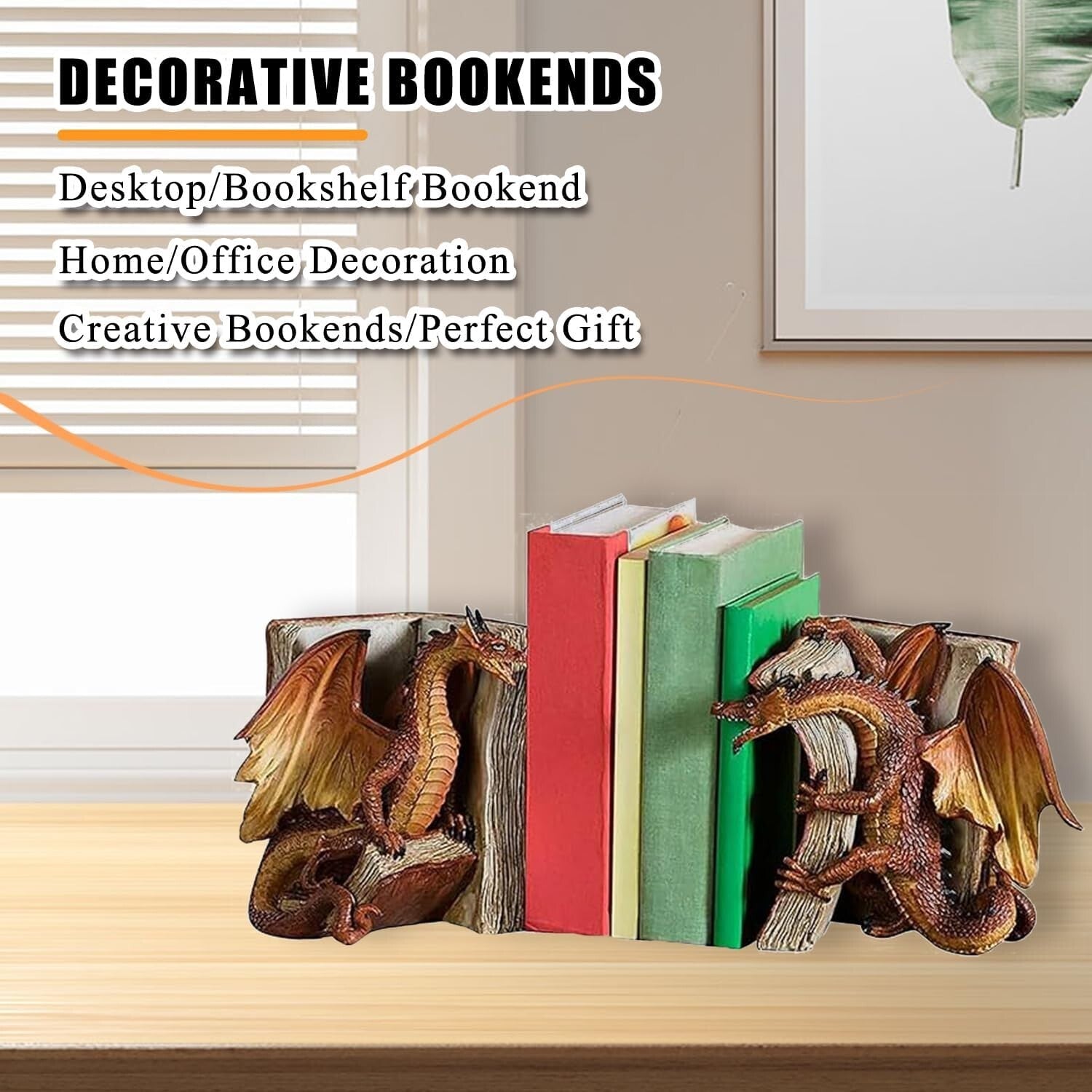 Gothic Dragon Bookends - Ideal Gift for Fantasy Aficionados and Collectors