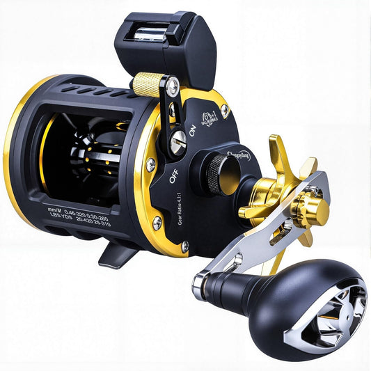 Durable Line Counter Trolling Fishing Reel - Right-Handed Precision Design
