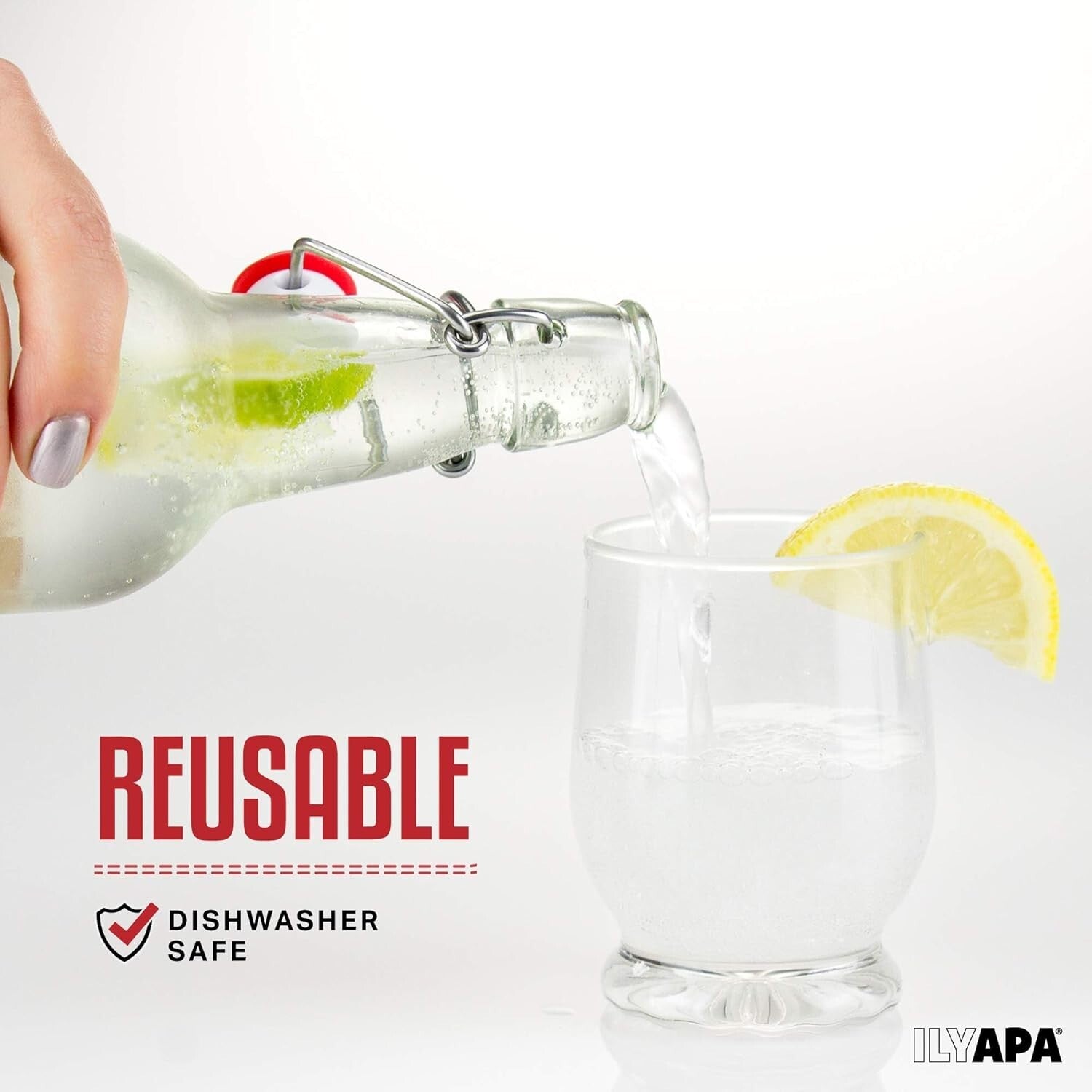 Heavy-Duty 16 oz Clear Swing Top Glass Bottles - Ideal for DIY Brewing Projects