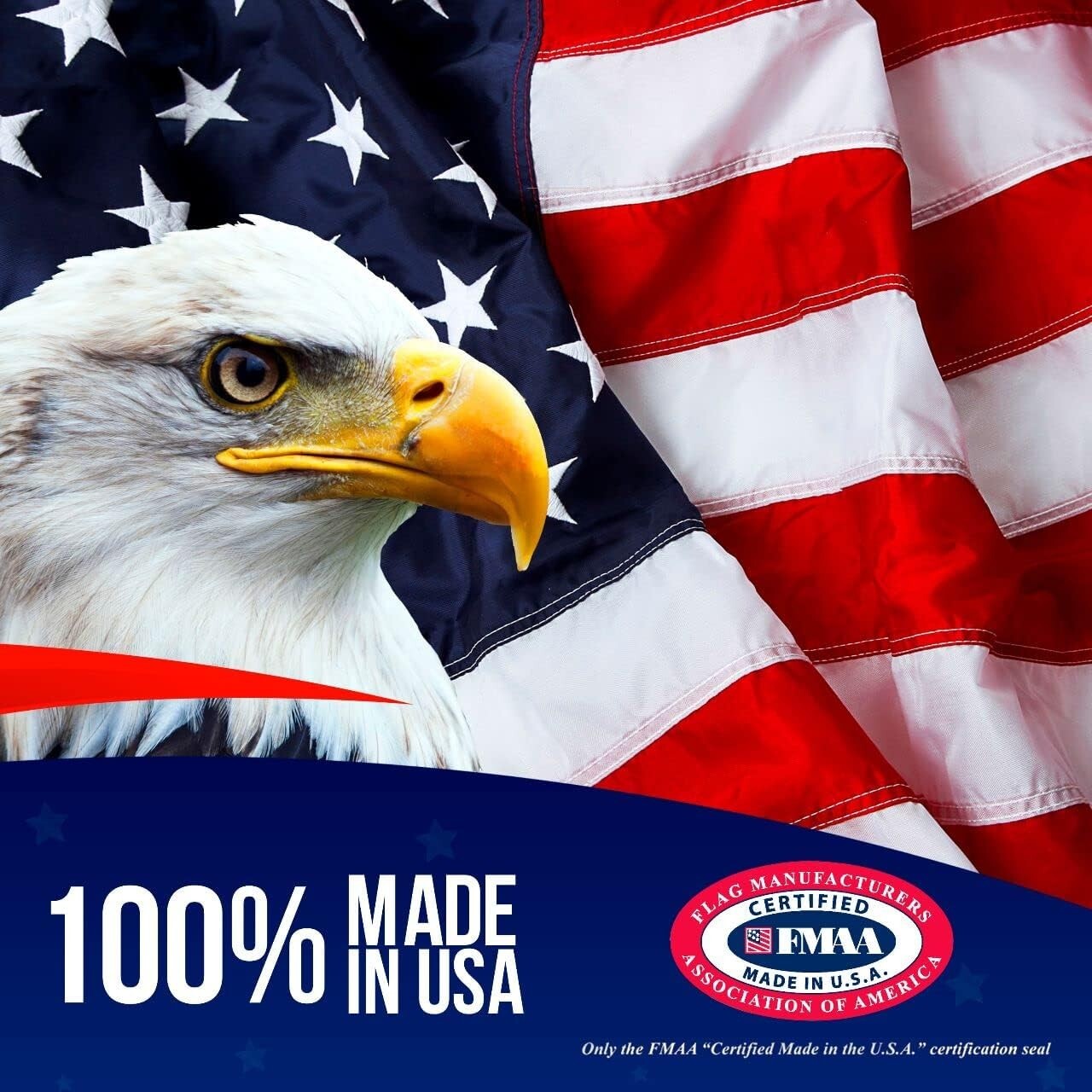FMAA Certified 3x5 American Flags - Durable Outdoor Use with Brass Grommets