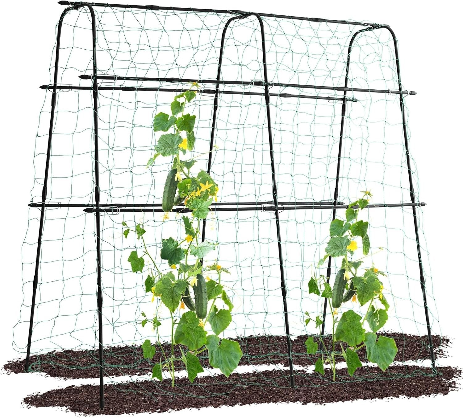 Elegant 5.3 FT Garden Cucumber Trellis with Easy Assembly - Supports Heavy Vines