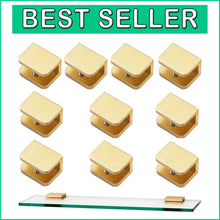Load image into Gallery viewer, Elegant Pack of 10 Brass Glass Clips for 10-12mm Glass - Effortless Installation