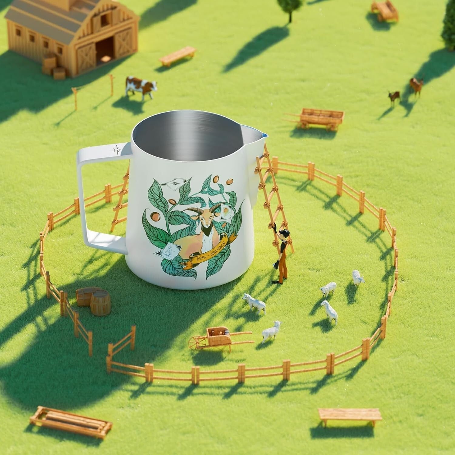 20-Ounce Espresso Frothing Pitcher - Ergonomic Design for Coffee Perfection