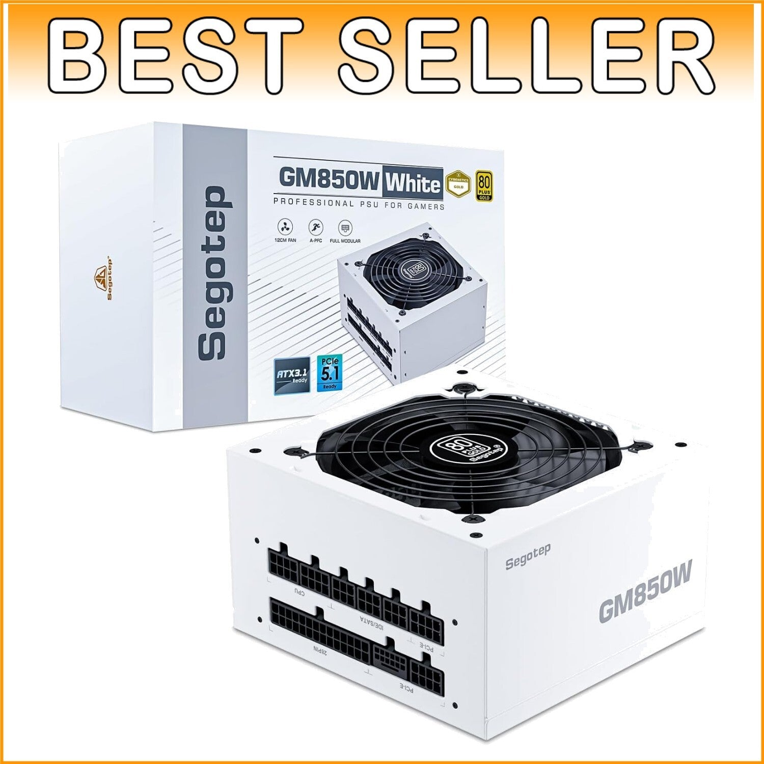 Game-Ready 850W ATX 3.1 Power Supply with Native 12VHPWR Cable - Gold Certified