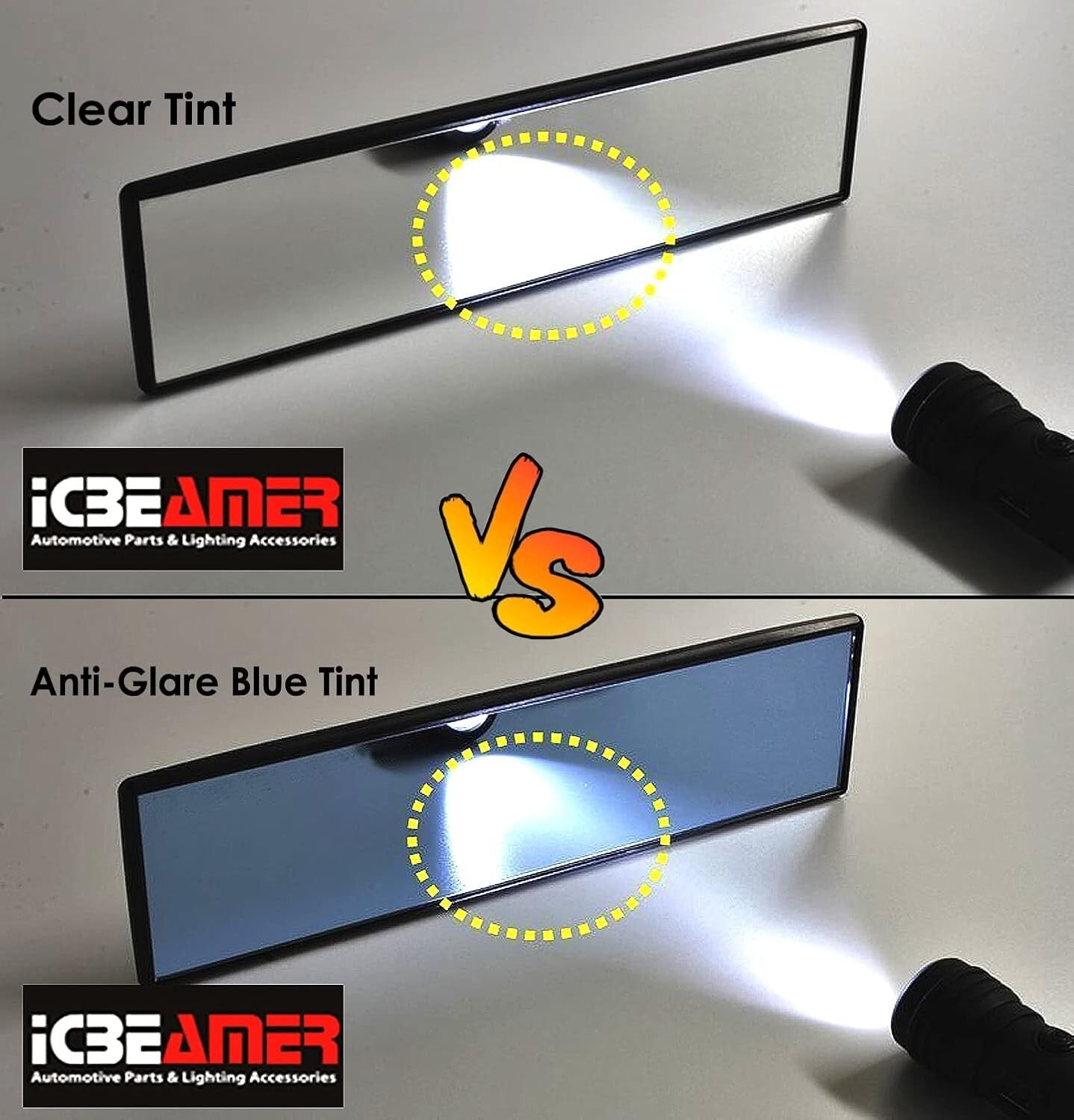 Durable 15.8" Clip-on Rearview Mirror for Cars and SUVs - Blind Spot Elimination