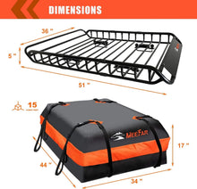 Load image into Gallery viewer, Universal Roof Rack Carrier Basket with Waterproof Bag &amp; Cargo Net - 51" x 36"
