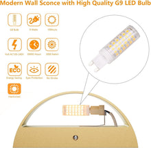 Load image into Gallery viewer, Upgrade Your Space: Stylish Gold Wall Sconce Pair with G9 LED Bulbs Included