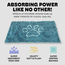 Load image into Gallery viewer, Versatile Pacific Blue Dog Door Mat - Absorbs Mud &amp; Water Fast, Machine Washable