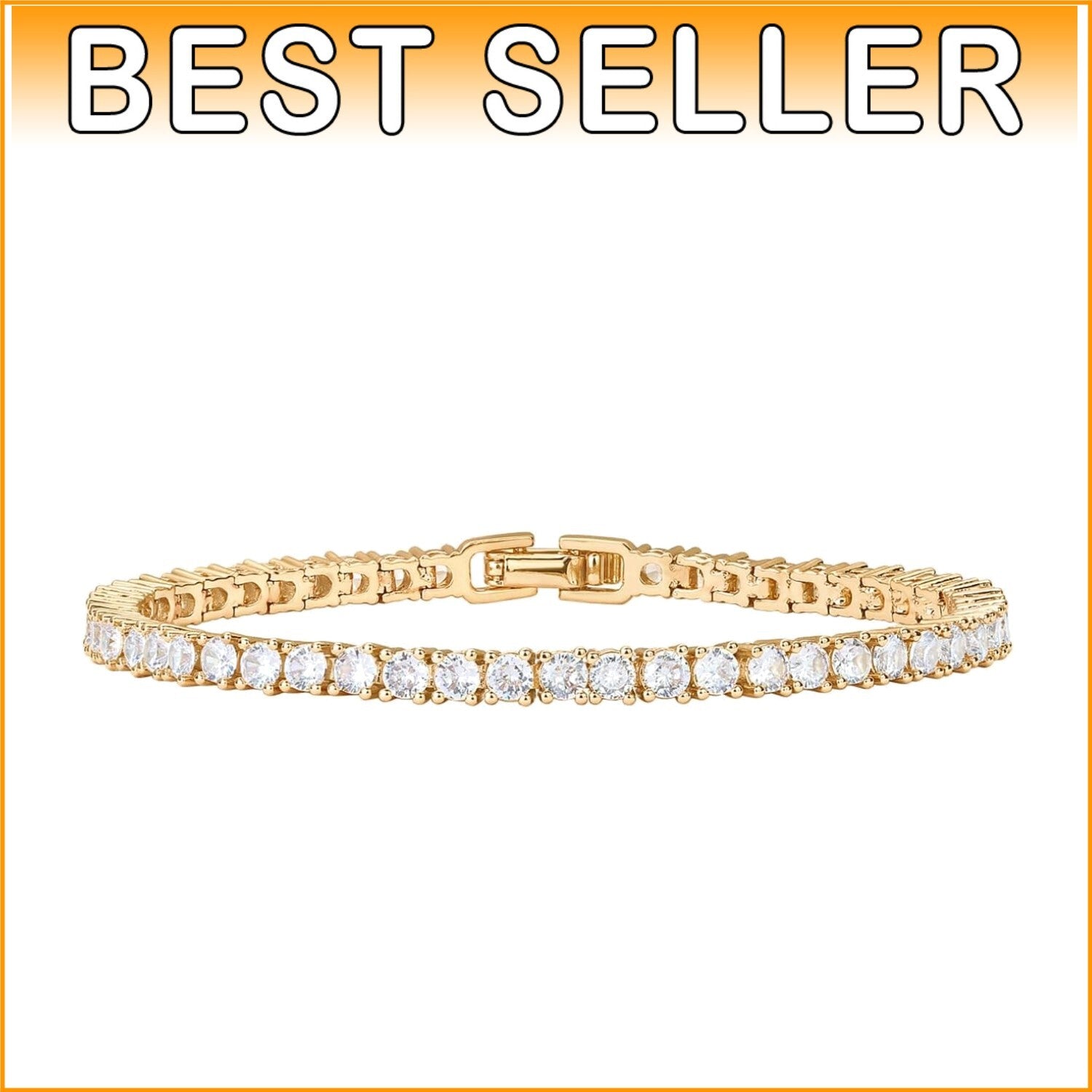 Beautifully Packaged 14K Gold Plated Tennis Bracelet | 3mm Cubic Zirconia | 7"