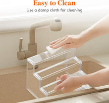 Load image into Gallery viewer, 12-Inch Clear Plastic Display Stand - Tool-Free Assembly for Organizing &amp; Decor