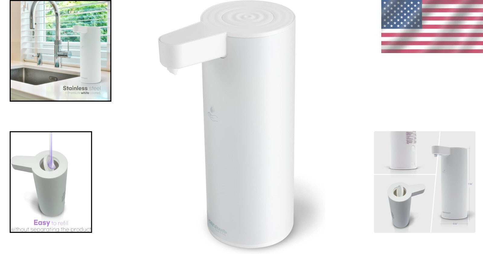 Sleek & Easy-To-Use Touchless Soap Dispenser - 9 oz in Premium Stainless Steel