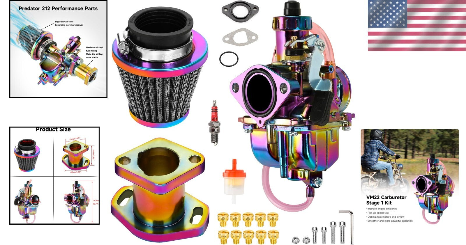 Predator 196cc VM22 Carburetor Kit - Complete Upgrade for Go-Karts & Mini Bikes
