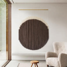 Load image into Gallery viewer, Exquisite Brown Macrame Tapestry with Beaded Detail - Art for Every Space