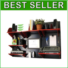 Load image into Gallery viewer, Wall Mounted Office Organizer with 3 Slotted Panels – Metal &amp; Durable Storage
