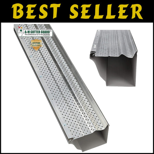 Premium Aluminum Gutter Guard - 6 Inch, Rust Proof, 13 Piece Set Made in USA