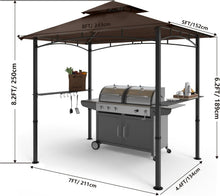 Load image into Gallery viewer, Stylish 8' x 5' BBQ Canopy Gazebo with Waterproof Design and LED Lighting