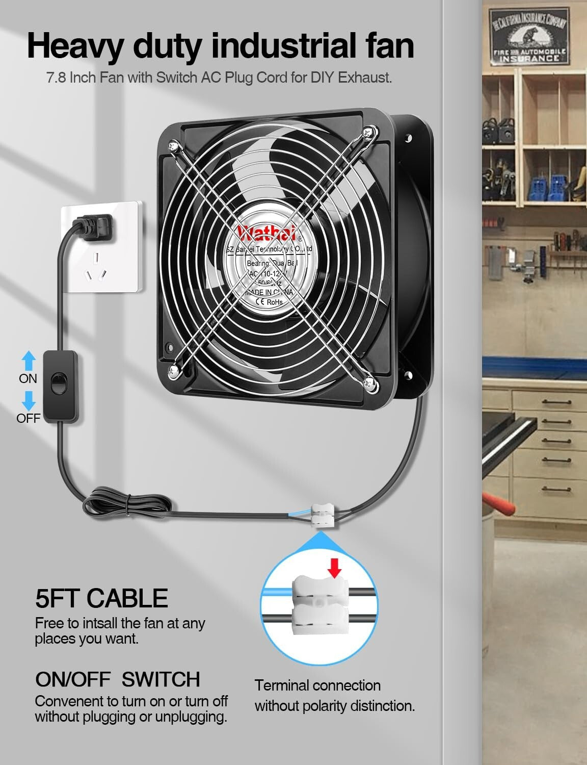 200mm Muffin Fan - High Airflow, Quiet Operation for Indoor Cooling