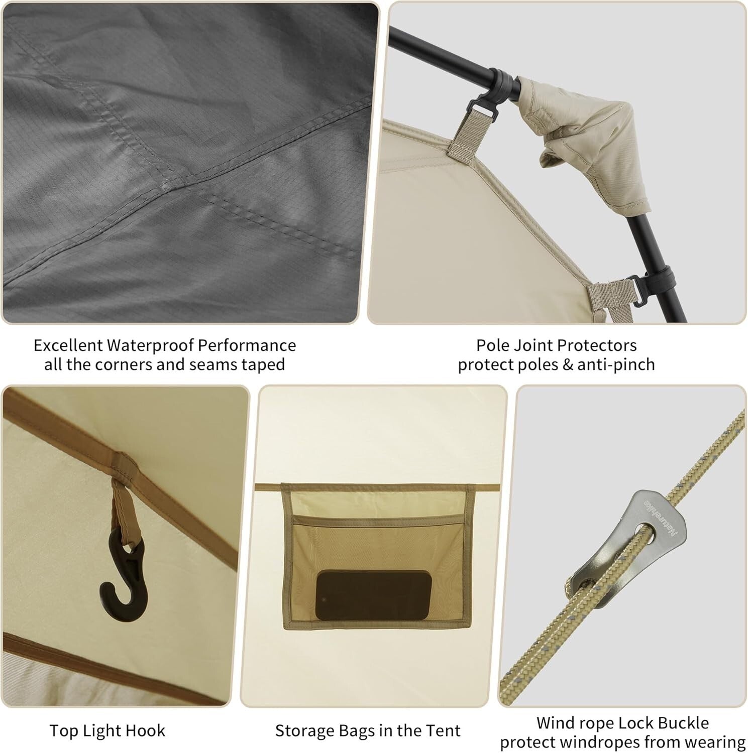 Instant 4-Person Camping Tent with Vestibule - Easy Setup, Weather Resistant