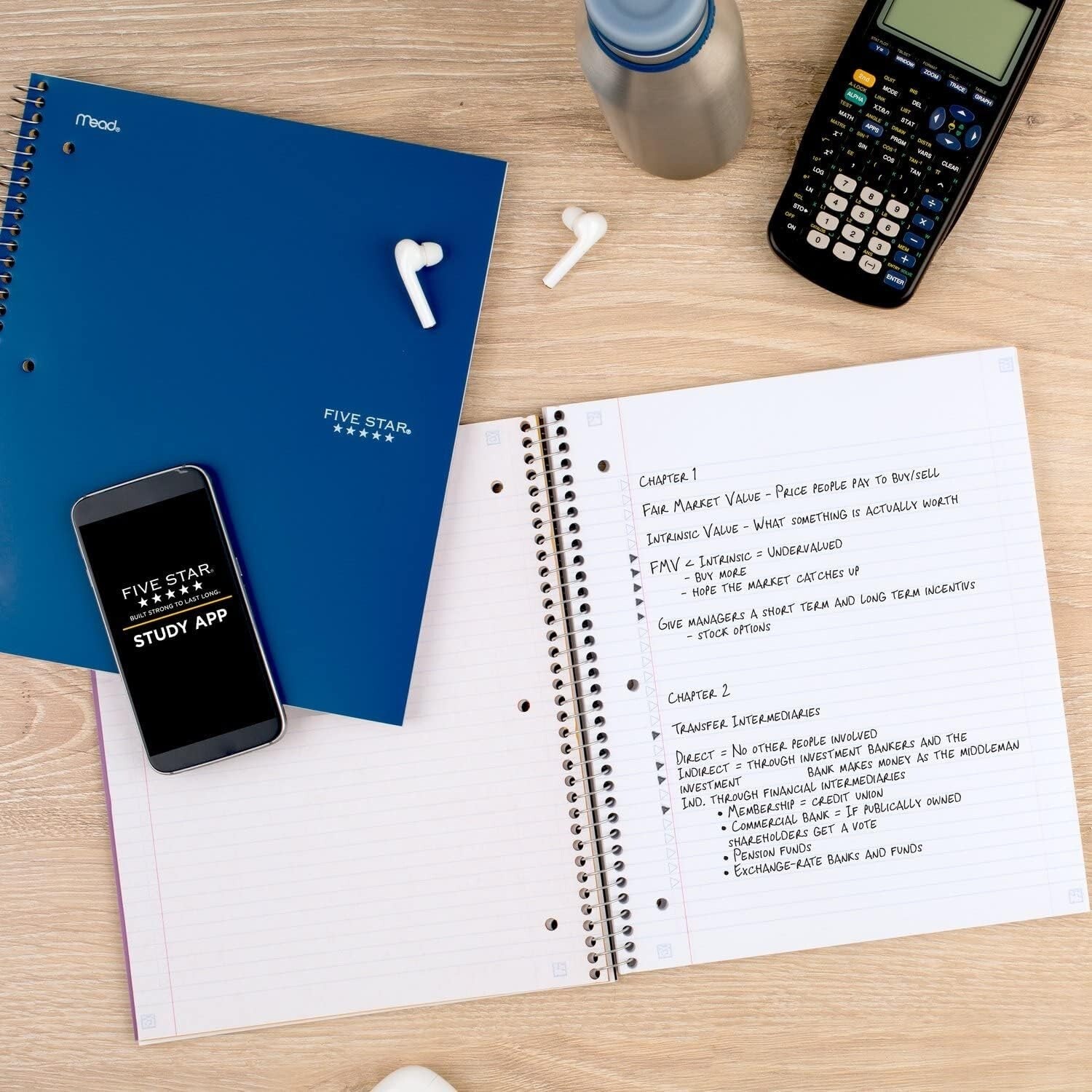Water-Resistant Spiral Notebooks + Study App - Perfect for Organized Note-Taking