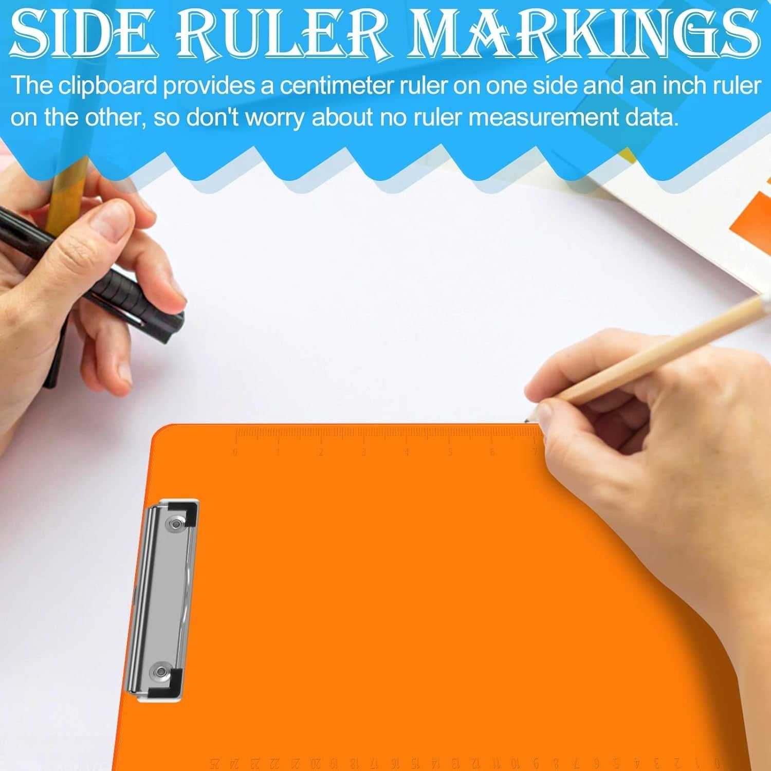 Smooth Surface Plastic Clipboards - 25 Pack, Low Profile Clips for Easy Use