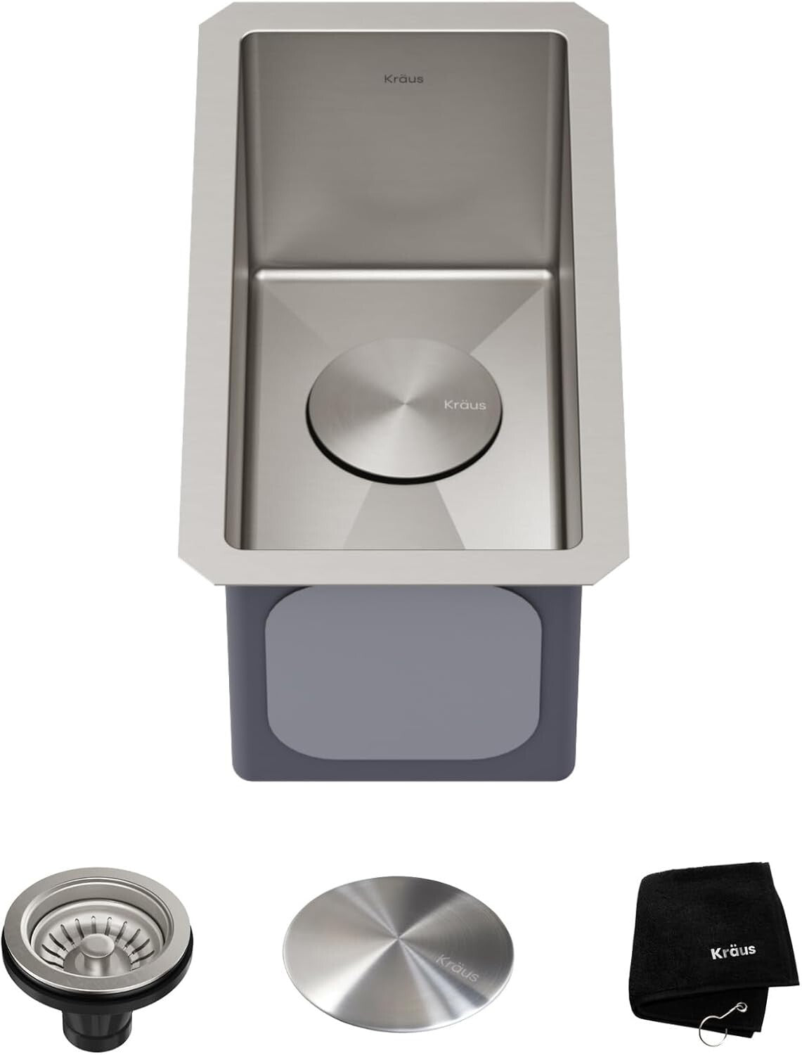 Premium 10-Inch Stainless Steel Undermount Sink - Complete with Drain Assembly