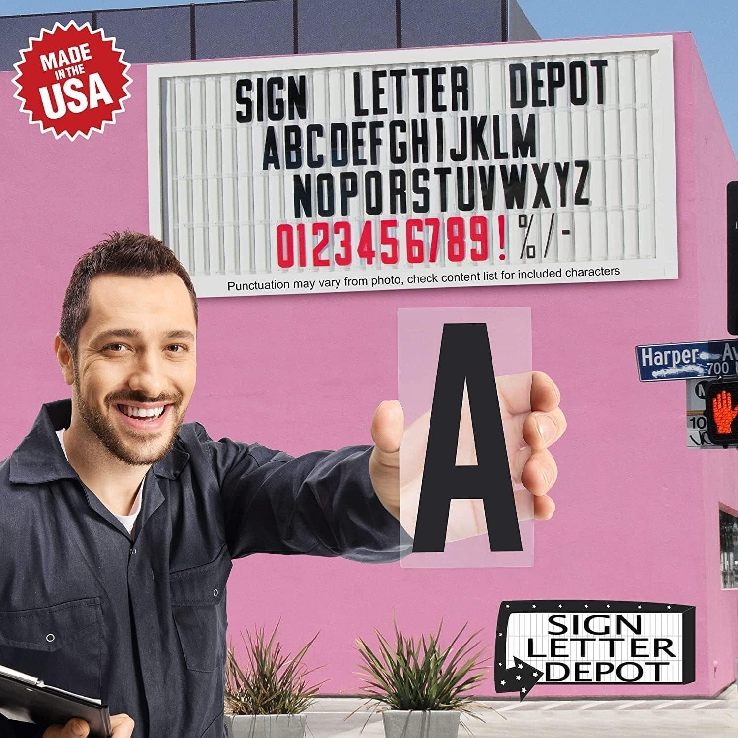 Assorted 8-Inch Flexible Letters & Numbers for Outdoor Road Signs - 300 Pieces