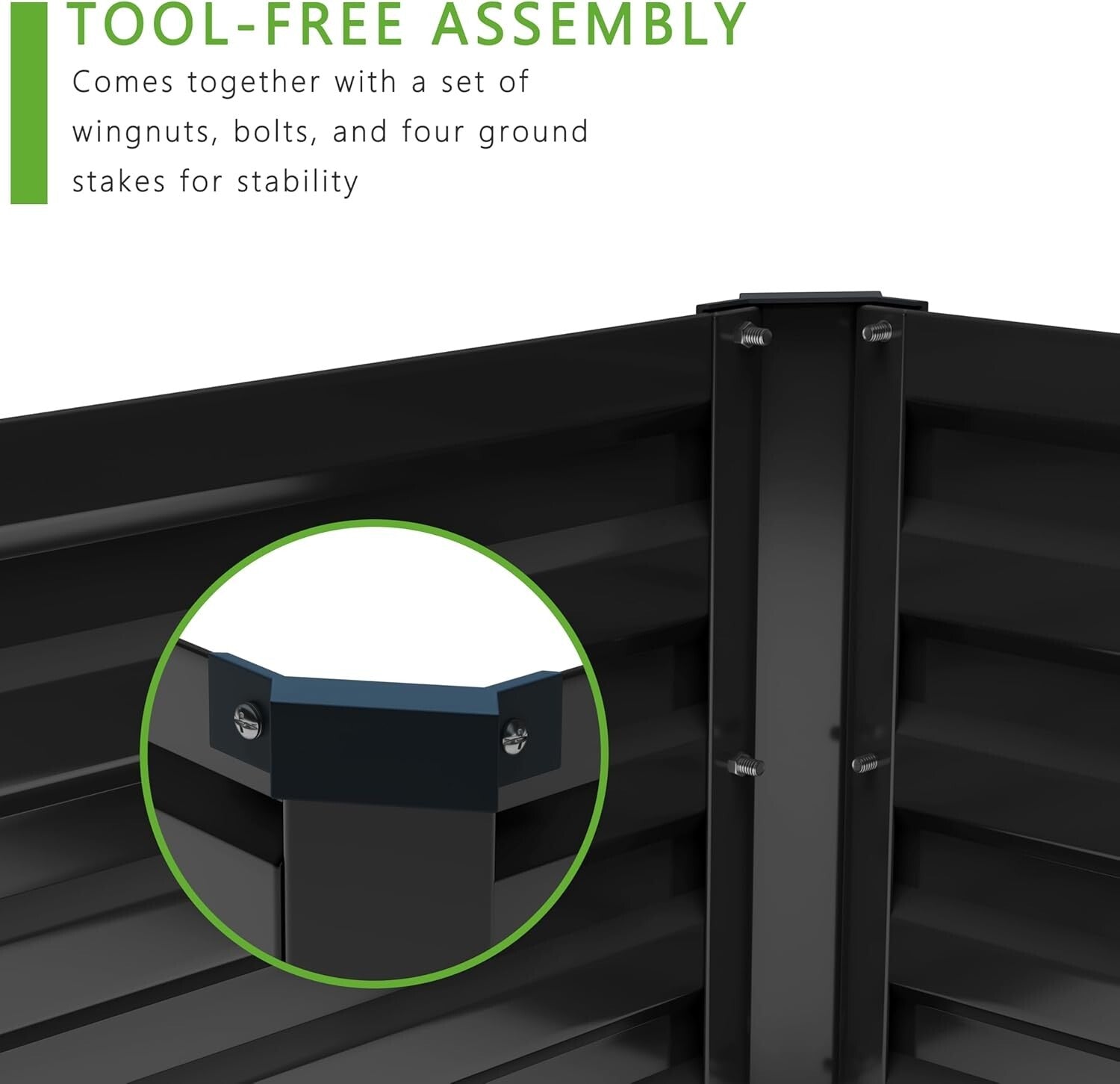 2PCS 12x2x1FT Galvanized Metal Raised Garden Bed Kit for Effortless Planting