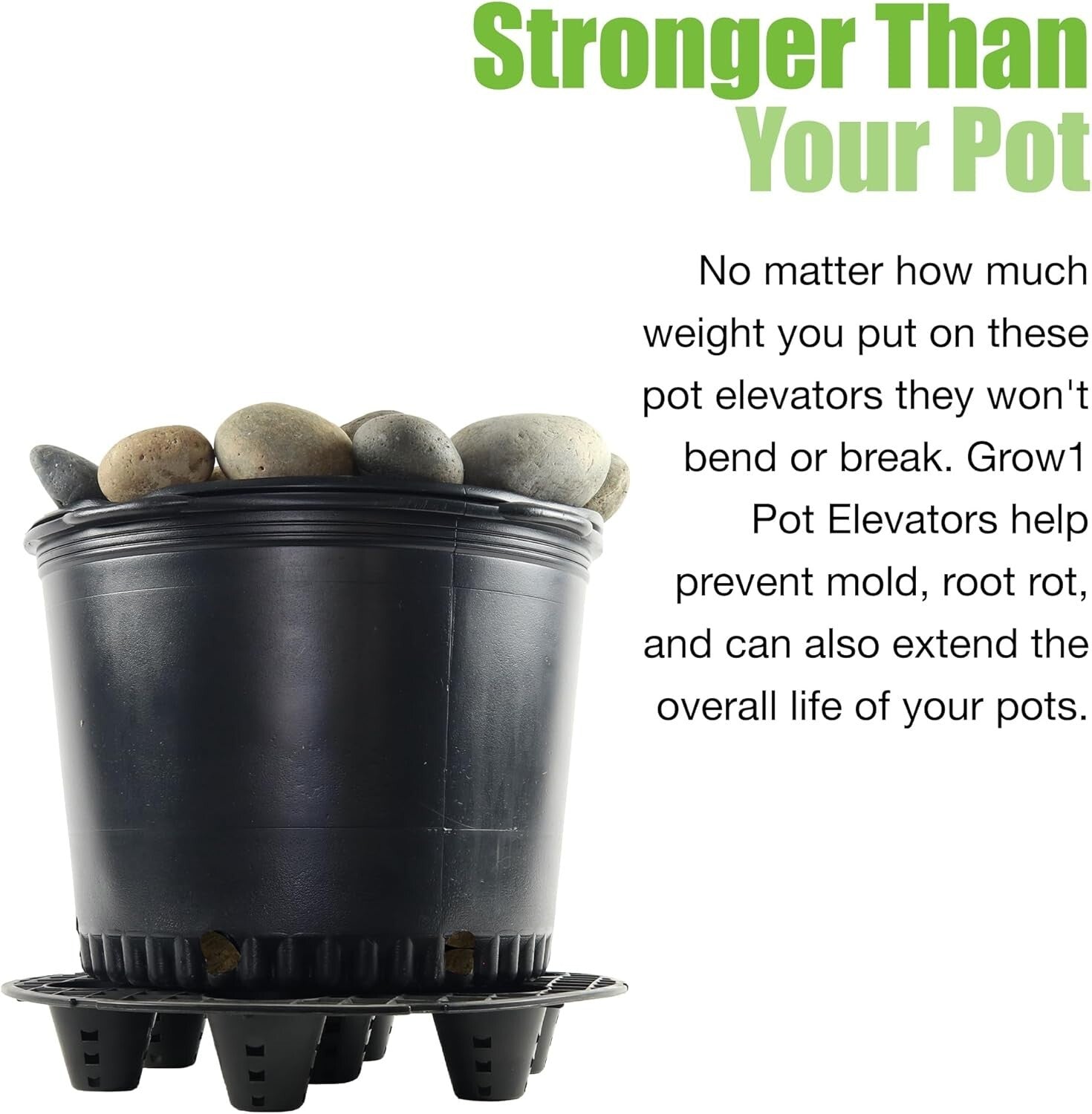 16-Inch Pot Elevators - 6-Pack of Durable Plant Risers for Optimal Drainage