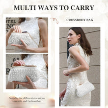 Load image into Gallery viewer, Handmade Pearl Evening Clutch with Detachable Straps - Elegant Wedding Accessory