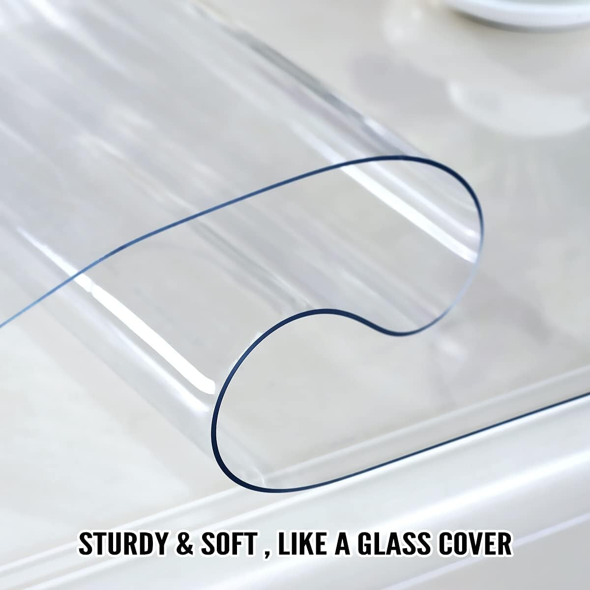 2mm Thick Clear Table Protector Mat for Dining & Coffee Tables - Easy to Clean