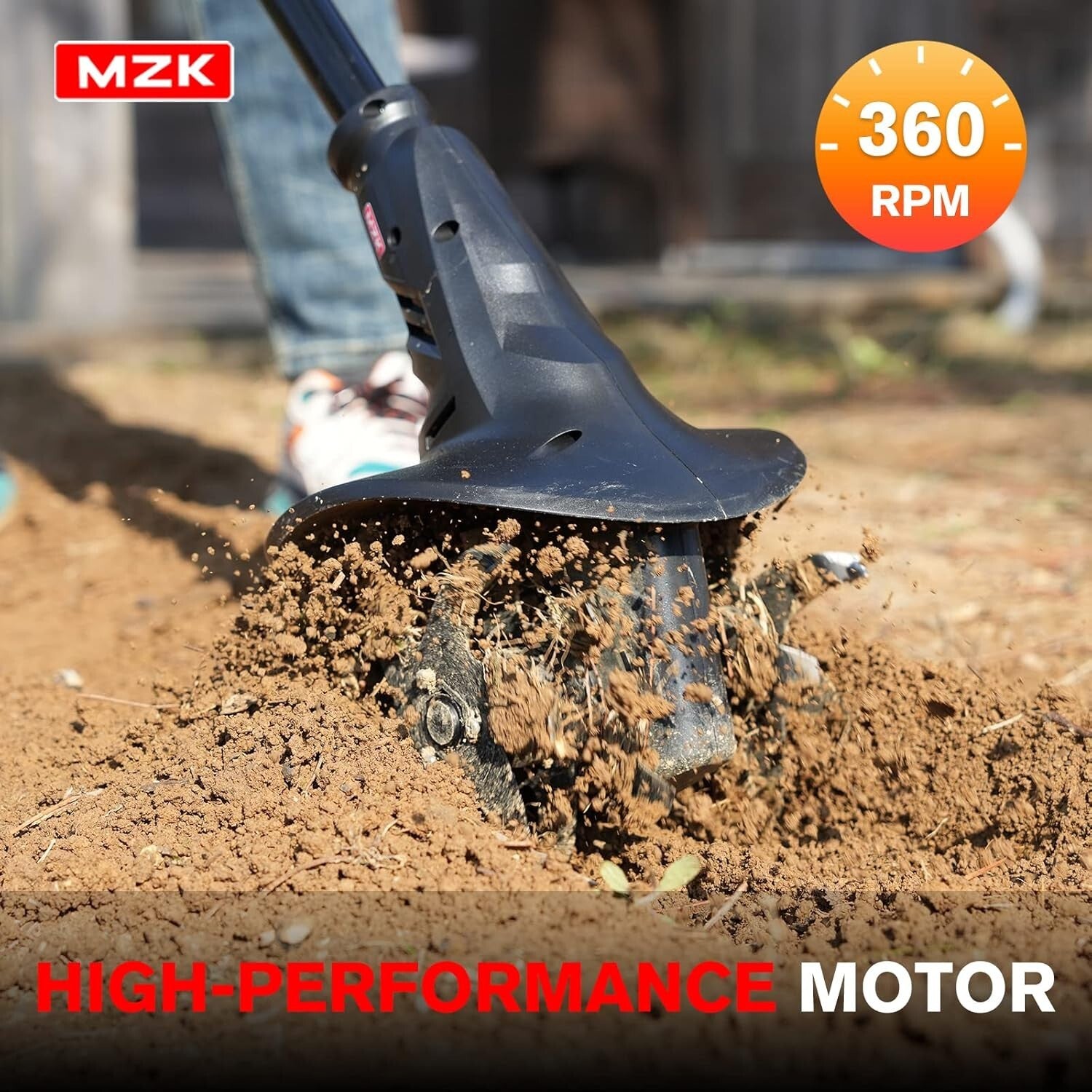 Lightweight 7.8-inch Battery Powered Mini Cultivator - Perfect for Home Gardens