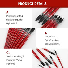 Load image into Gallery viewer, Versatile 9-Piece Mop Paintbrush Set with Synthetic Squirrel Hair - Art Supplies