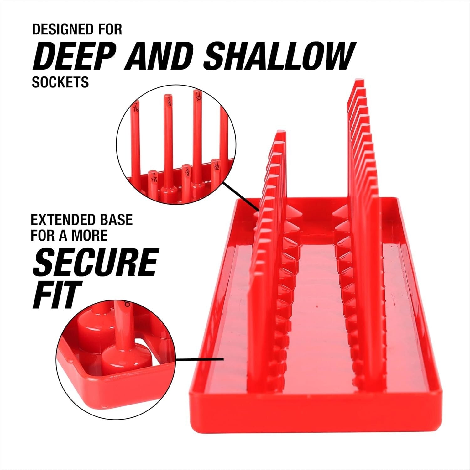 All-In-One 6 Piece Socket Tray Set - Keep Your SAE & Metric Sockets Tidy