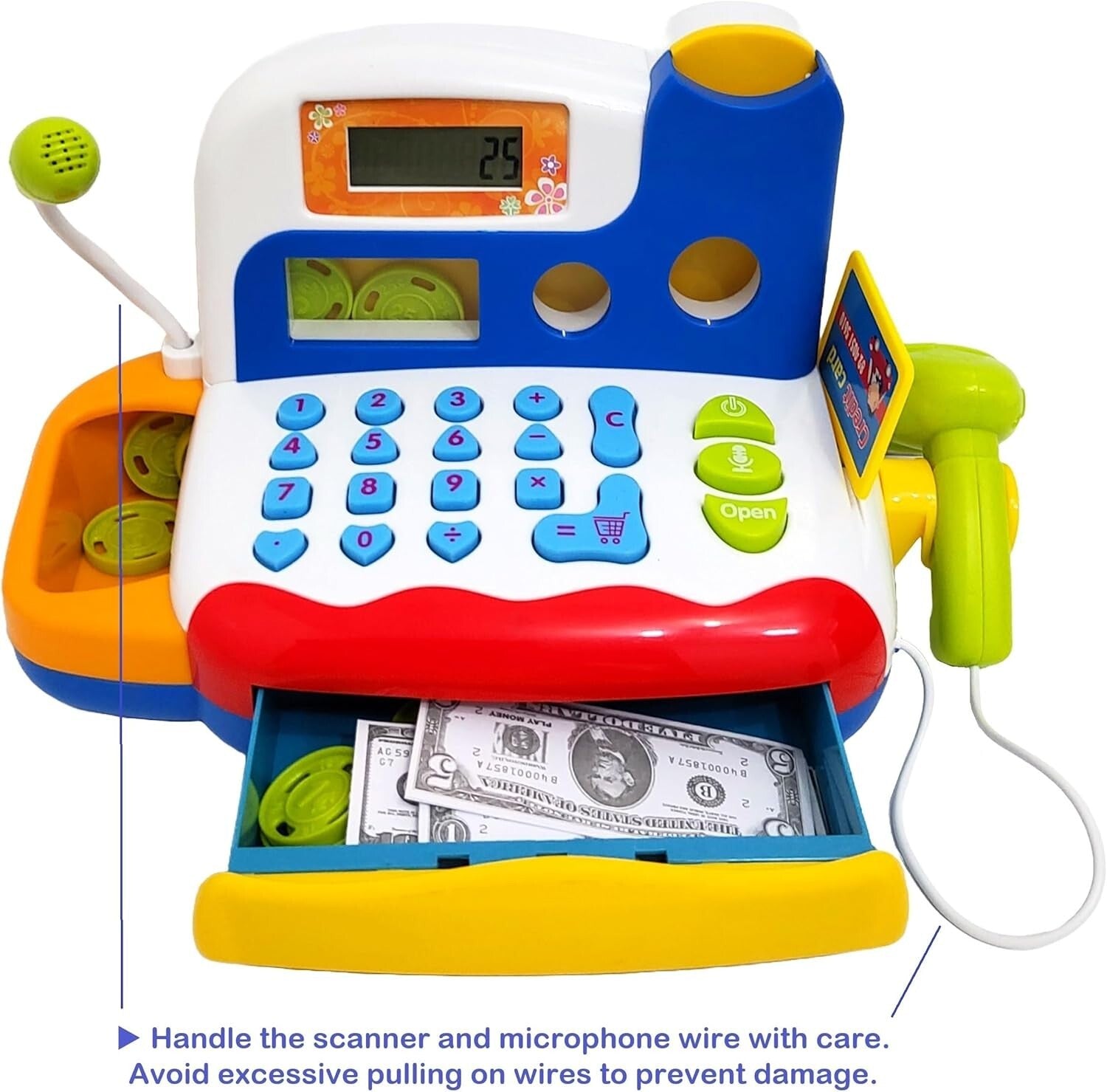 Engaging Toy Cash Register with Sound, Play Money & Grocery Items for Kids