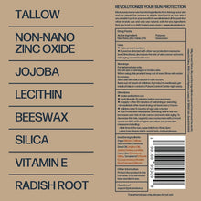 Load image into Gallery viewer, SPF 50 Organic Tallow &amp; Zinc Oxide Sunscreen - Water-Resistant &amp; Makeup Friendly