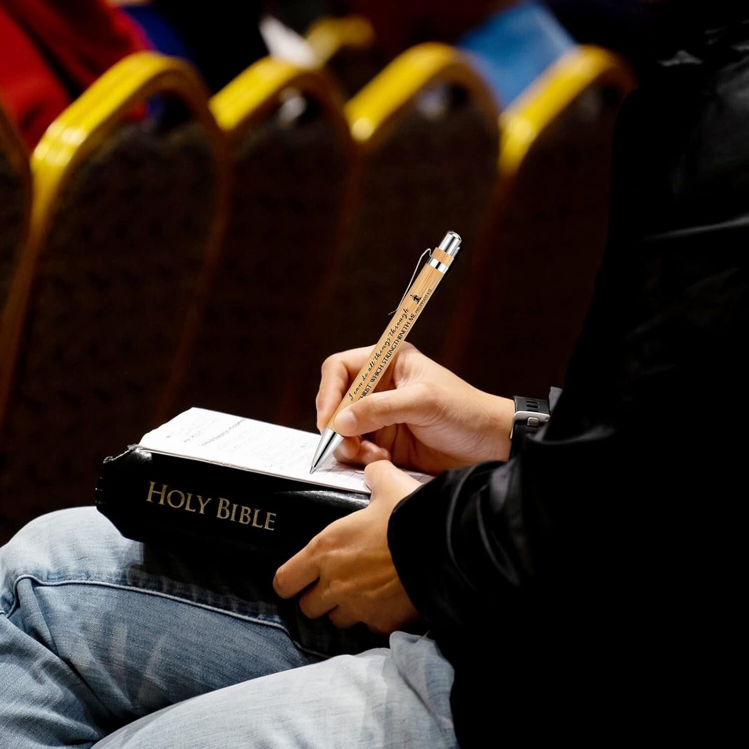 Bulk 200 Bible Verse Retractable Bamboo Pens - Stylish Writing Gifts for All