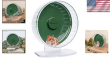 Load image into Gallery viewer, Durable Dark Green Hamster Exercise Wheel - Quiet Spinner with Adjustable Stand