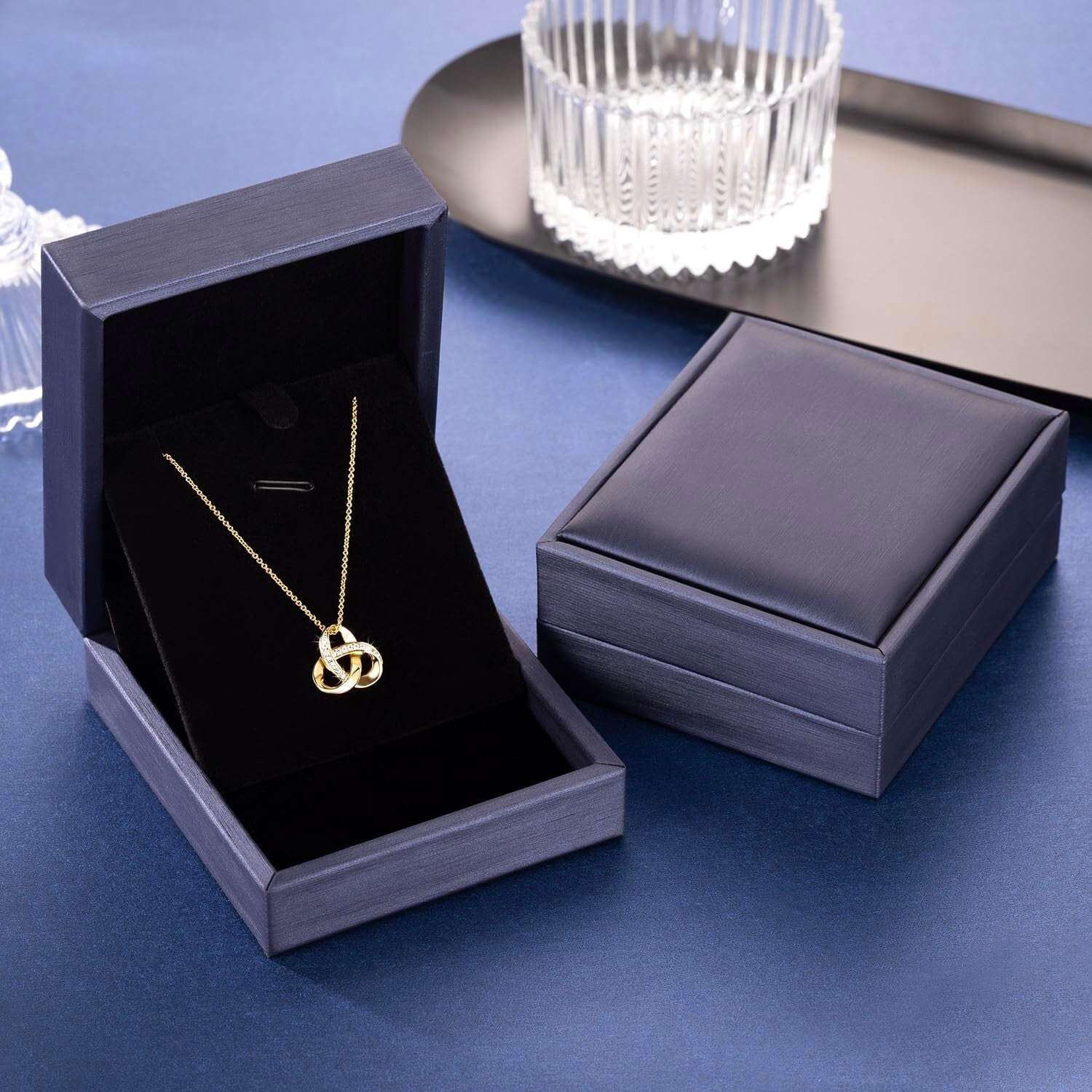 Dainty Adjustable 14K Gold Infinity Pendant Necklace for Women - 18in Sparkle