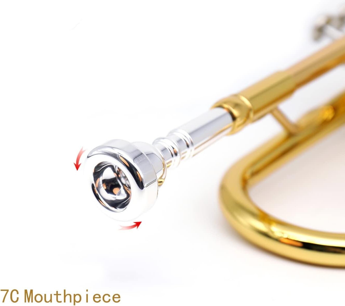 Lightweight Gold Bb Trumpet with 7C Mouthpiece - Ideal for Music Students