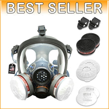 Load image into Gallery viewer, Full Face Organic Vapor Respirator with Anti-Fog Lens - Heavy Duty Protection