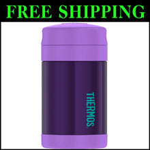 Load image into Gallery viewer, FUNTAINER 16 Ounce Purple Stainless Steel Kids Food Jar with Insulated Design